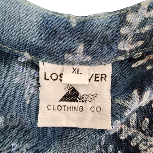 Lost River Clothing Co Tunic Top Women XL Earthy Boho Floral Button Down Crinkle - Picture 5 of 6